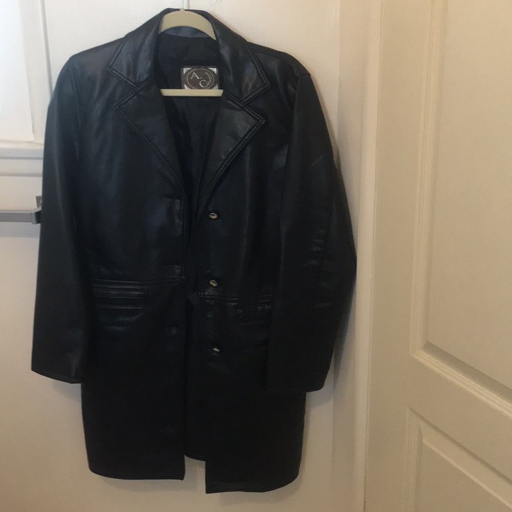 Black leather coat
